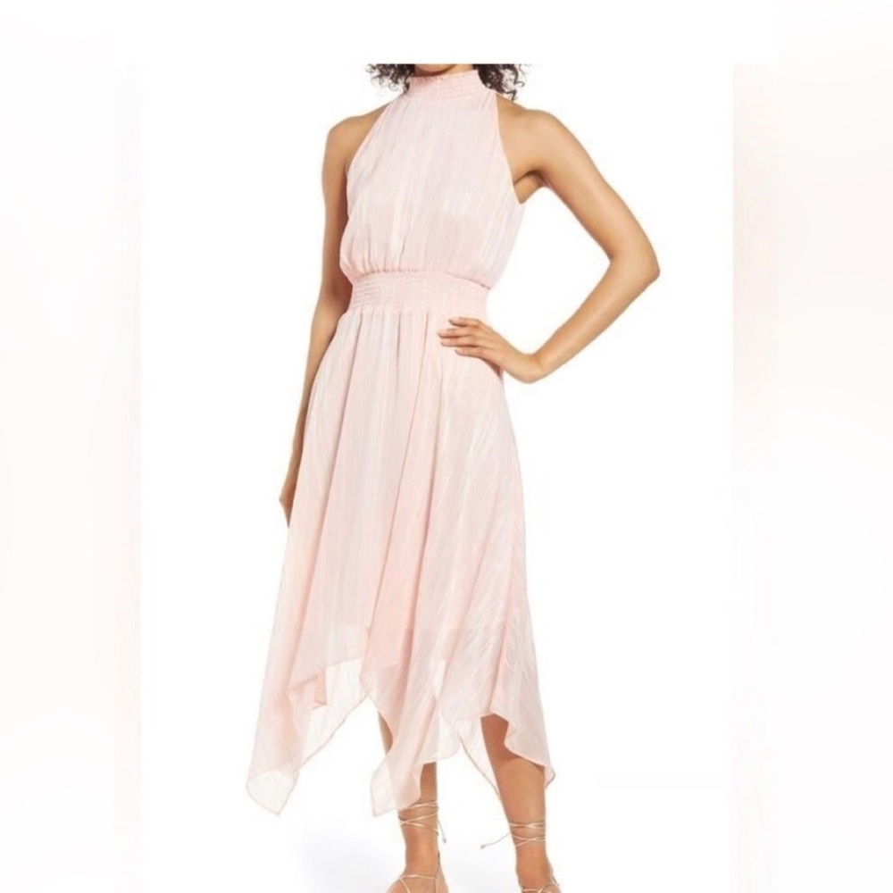 Sharagano Light Pink Blush Asymmetrical Hemline Dress Size 12 Dancecore Ballet